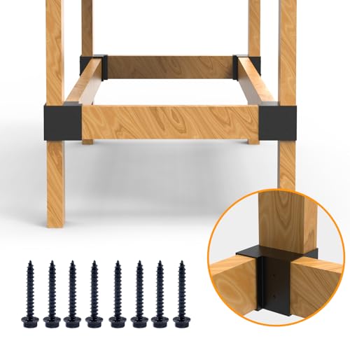 Heavy Duty Workbench Bracket Kit - 8 Pcs Steel 3-Way Right Angle Corner Brackets for DIY Custom Workbench, Shelving, Work Table, Fits 2x4 (Actual 1.5"x3.5") Wood