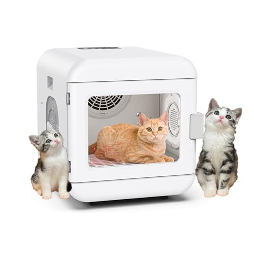 Secadoras portátiles Máquina Secadora de gas Ventilador Secadora para mascotas Secador de pelo para mascotas Jaula Caja de secado para mascotas Hogar silencioso 65L, temperatura y tiempo ajustables