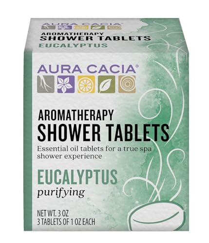 Aura Cacia - Purifying Eucalyptus Shower Tablet |Pure Essential Oils | Contains 3 Individually-Wrapped 1 oz. Tablets