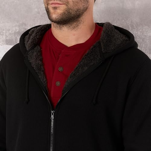 Image of Smith's Workwear Mens Big Men's Sherpa-bonded Thermal Knit Hooded Jacket