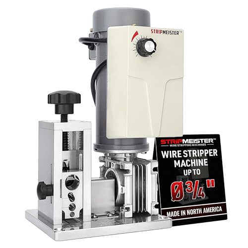 Image of StripMeister E250 Electric Automatic Wire Stripping Machine - Wire Size Up To O3 /4 inch, Jam-Free, Motorized Wire Stripper with Variable Speed Control for Copper Wires