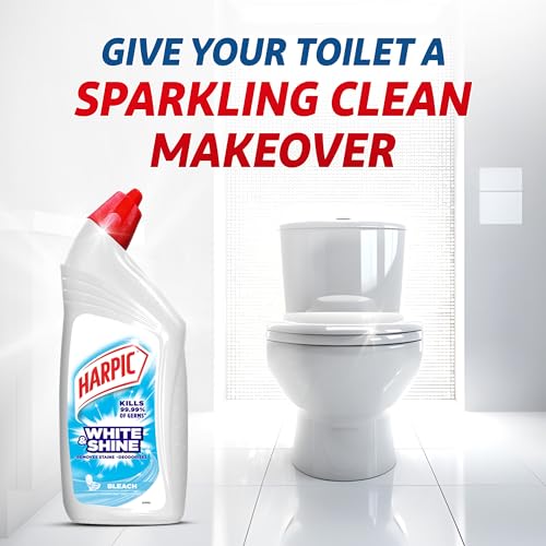 Image of Harpic 1L - Bleach, White and Shine Disinfectant Toilet Cleaner Liquid
