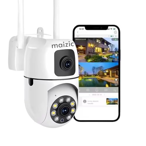 Image of Maizic Smarthome Dual Lens Mini Fox | 5+5MP WiFi CCTV Camera with PTZ & Fixed View | AI Motion Detection, Color Night Vision, 2-Way Audio, 360 Coverage, App Remote Access