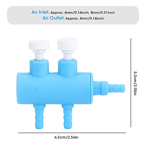 2PCS 2-Way Aquarium Air Splitter and Air Control Valve, Plastic Oxygen Distributor for Fish Tank Air Pump Accessories - Image 2
