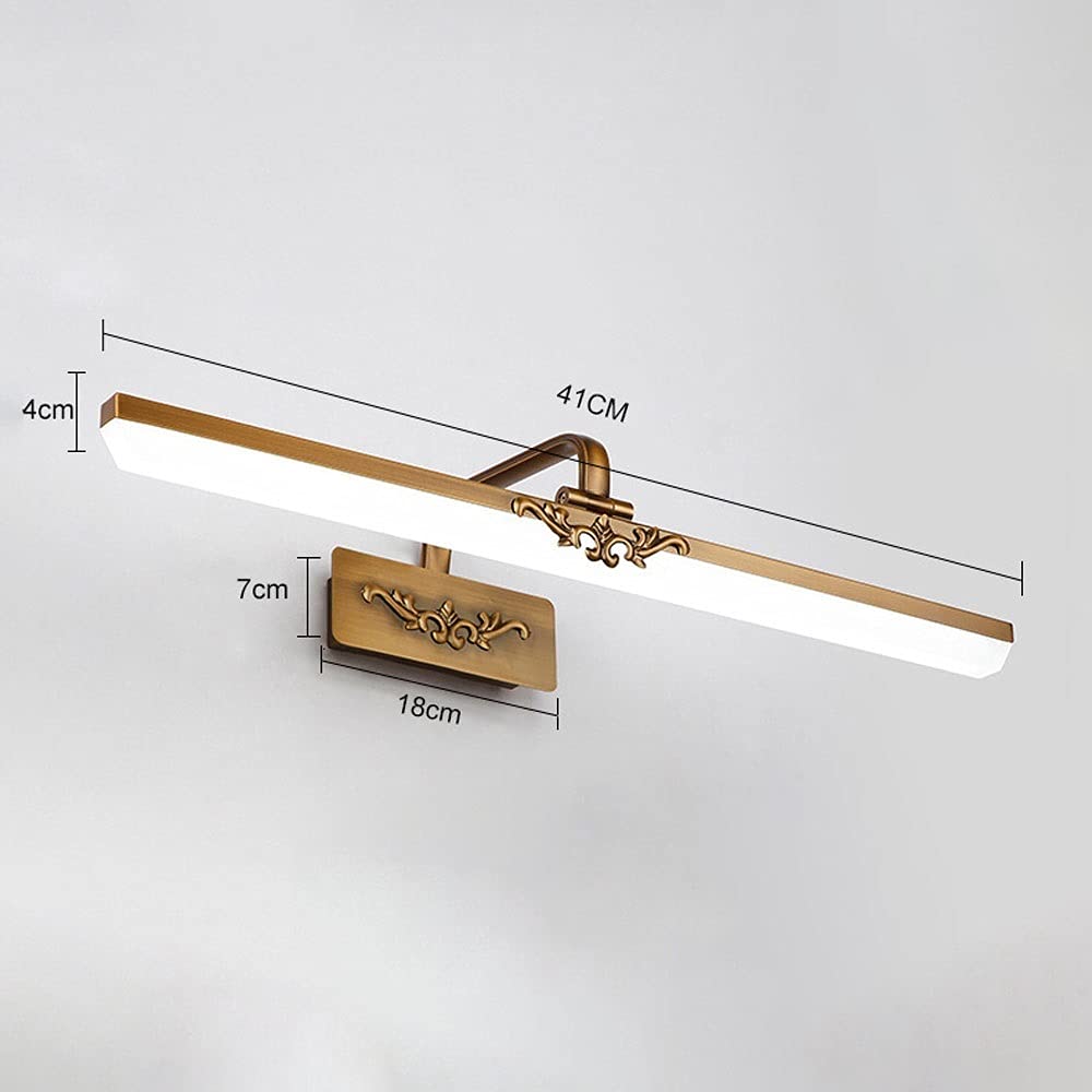 XANAYXWJ lustrzana LED Vintage kinkiet toaletka łazienkowa, oświetlenie obrazu w ramce, oświetlenie toaletki wiejskiej Lustrzane przednie lampy do wanny toaletka toaletka ścienna kinkiet