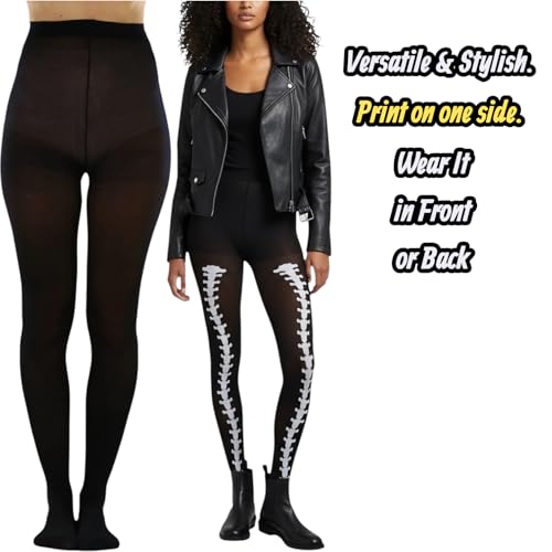 Image of ToBeInStyle Women's Scary Skeleton Leg Bones Halloween Hosiery Tights & Thigh High Stockings