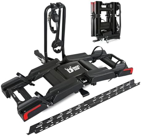 Eco Pro Upgraded 200lbs EBike Rack with Ramp for 2 E-Bikes, Hitch...