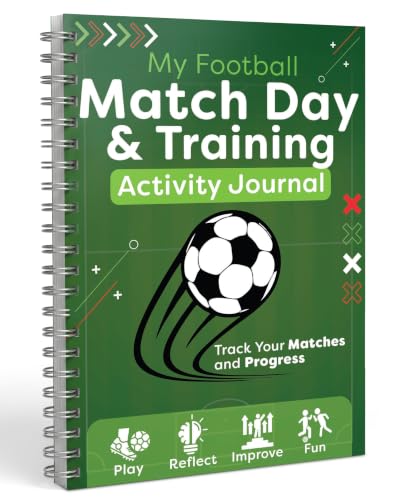 My Football Match Day & Training Activity Journal | Fußballbuch für Jungen und Mädchen im Alter von 6–12 Jahren | 108 Seiten A5 beschreibbares Spieltagebuch & Trainingsprotokoll + 30 lustige