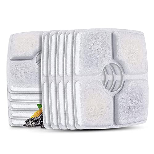 Cat Water Fountain Filters,10 Pack Replacement Filter Fit for Top Square 84oz/2.5L Cat Pet Fountain, 3 Filtration System - image 7