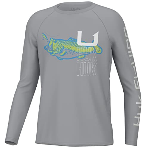Image of HUK Boys Pursuit Solid Long Sleeve Shirt, Fishing Shirt for Kids