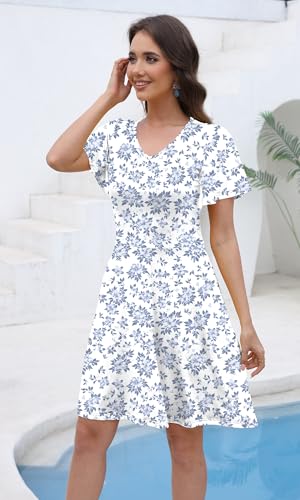 Image of COSSEN Women's Casual Short Sleeve Dress with Pockets