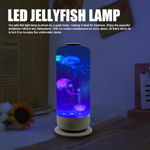 Lámpara de medusas contra el estrés con tanque LED nocturno y flujo ajustable 4