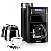 Klarstein Aromatica II koffiemachine met molen – filterkoffiemachine, 1,25 liter glazen kan, 1,25 liter thermoskan, timer, verwarmingsplaat, incl. Permanent en actief koolfilter, zwart