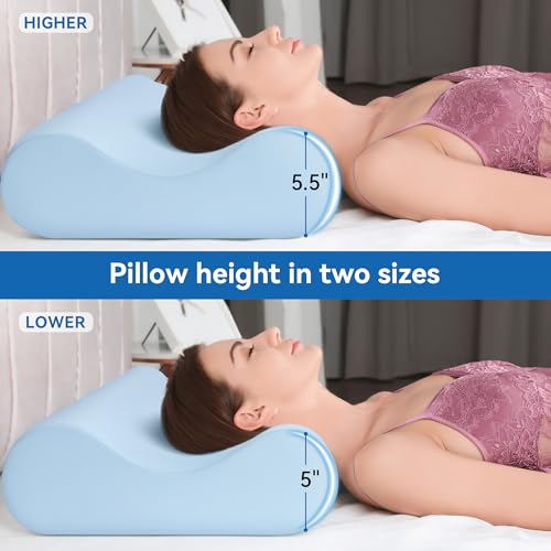 Image of AM AEROMAX Queen Size Soft Contour Memory Foam Pillow, Cervical Pillow for Neck Pain Relief, Neck Orthopedic Sleeping Pillows for Side, Back and Stomach Sleepers.