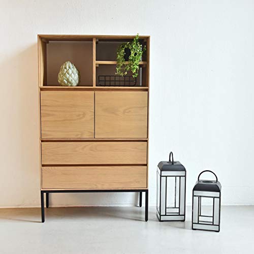 DECOCLICO - Bibliothèque en plaqué chêne Soho - Scandinave - L 80 x P 40 x H 137 cm - Bois Clair