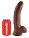 Pipedream King Cock with Balls, Brown, 9 Inch