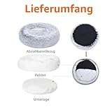 Amazon Basics Weich Haustierbett für Hund, Donut-Kissen, Kunstfell, Maschinenwaschbar, 91 cm, Grau
