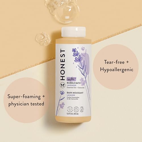 The Honest Company Foaming Bubble Bath & Baby Wash, Tear-Free, Hypoallergenic, Natural Formula, Lavender Calm Scent, 12 fl oz - View 4