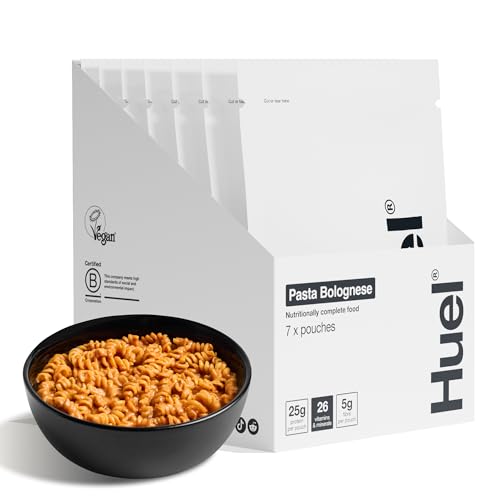 Huel Hot & Savoury Meal Packs Pasta Bolognese 7 Meals Plant-Based Protein Meal with 25g Protein 26 Vitamins & Minerals Vegan Nutritionally Balanced High-Protein Ready Meals
