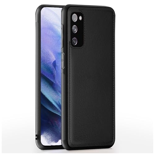 Image of Leather Case for Samsung Galaxy S20FE Premium Protective Stylish Slim Cover with Shockproof Raised Edges Black