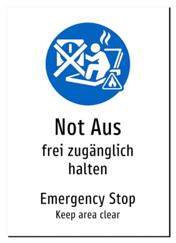 61059-DEEN-S-10 | Not-Aus Schild - Emergency Stop | Deutsch Englisch