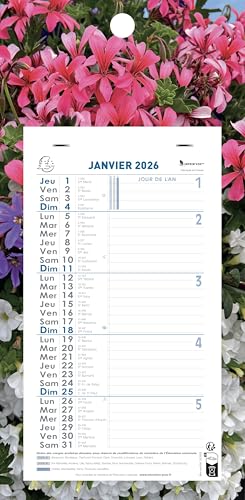 Exacompta 33214E - Calendrier mensuel avec feuillets détachables 13 x 23 cm - Sur support plaque imprimée Nature 16 x 33 cm - Janvier à décembre 2026 - Visuel...