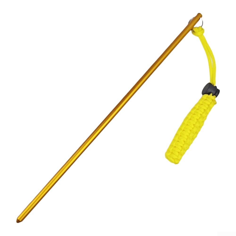 Aluminium Alloy Scuba Diving Pointer Rod 35cm with Measurement Scale, Noise Maker & Wrist Lanyard for Underwater Signalling and Marine Life Sizing(Yellow)