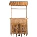 Produktbild BUTLERS Sundowner Bar mit 2 Hockern 120x55x230 cm - Bambus-Bar mit überdachtem Tisch und Stühlen - Bartisch Set aus Holz