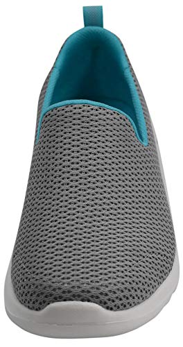 Image of Skechers Women's Go Walk Joy Walking Shoe, Grey /Light Blue, 8 W US