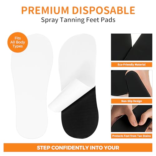 Image of 50 Pcs Tan Spray Tanning Essentials Kit: 10 Each Hair Nets, Nose Plugs, Sticky Feet Pads & Disposable Undergarments, Premium Quality Accessories for Salons, Black