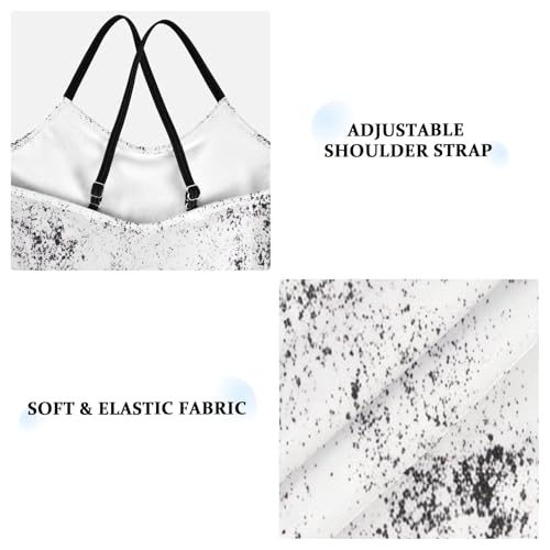 Rough Black White Grunge Texture Girls Swim Suit with Adjustable Shoulder Strap, Beach Swim Suits Kids, 3-103