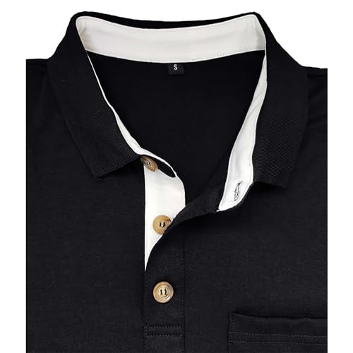 Camisetas Polo para Hombre, Manga Corta, Informales, para Golf y Verano, Clásicas Básicas con 3 Botones y Bolsillo miniatura 5