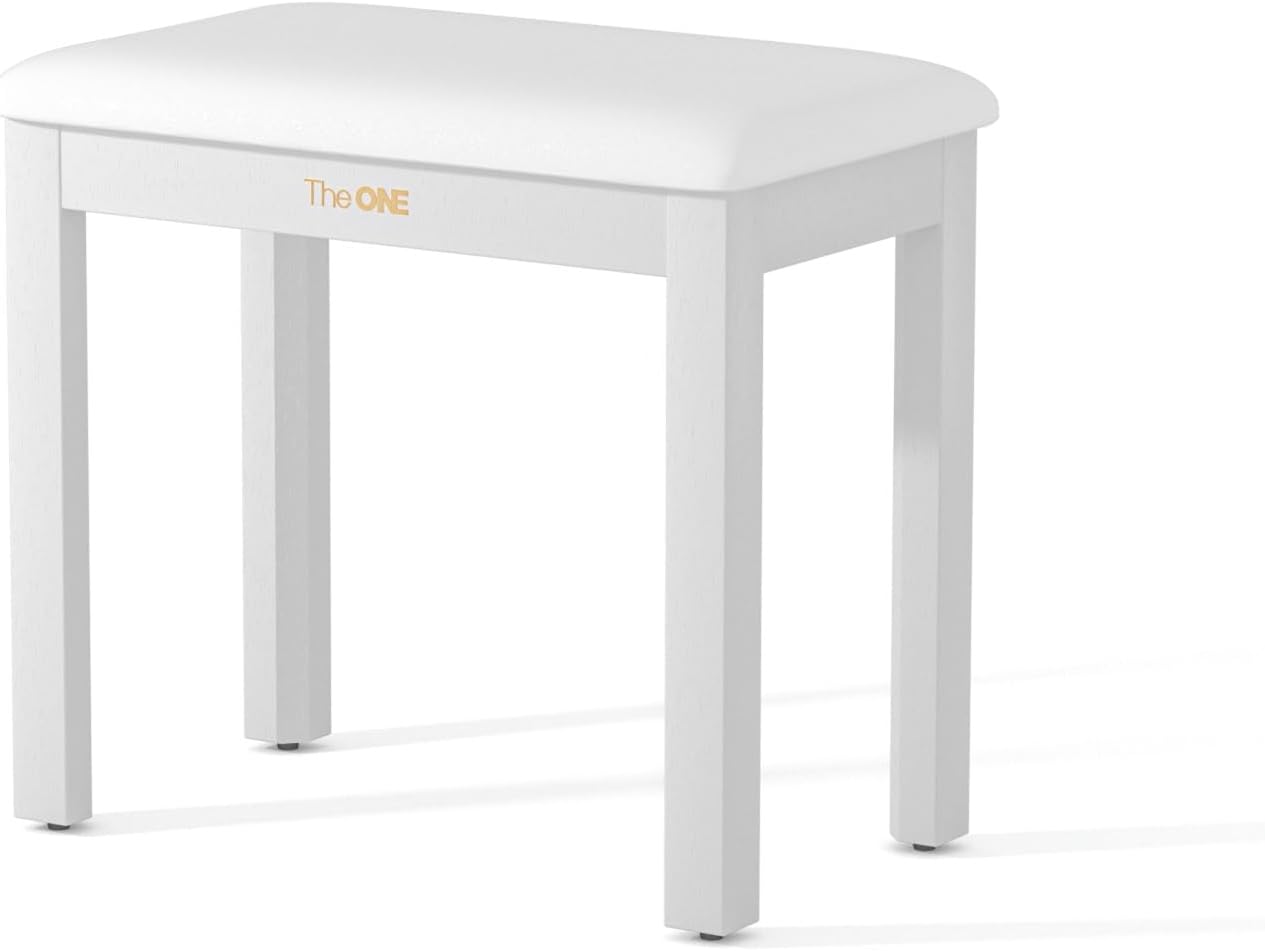 The ONE Leather Piano Bench, Seat for Piano Keyboard White