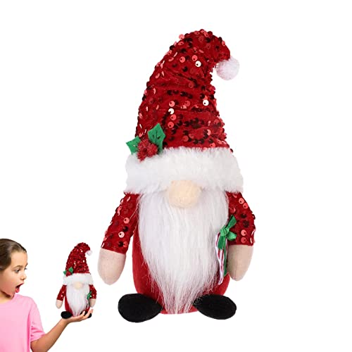 ➣[Design squisito degli gnomi] Gli ornamenti natalizi porteranno un forte umore natalizio, molto carino e bello, progettato come gnomo di Natale con un cappello con paillettes.