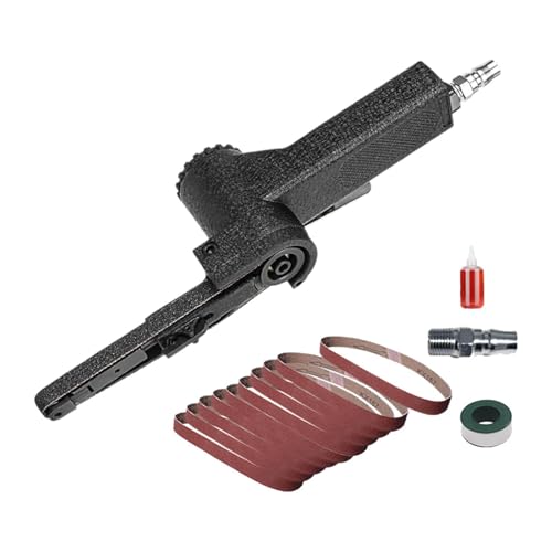 Ronyme Ponceuse à bande pneumatique pour métal et bois, polisseuse à rouleaux pneumatiques, ponceuse multi-usages, bande abrasive pour métal et bois