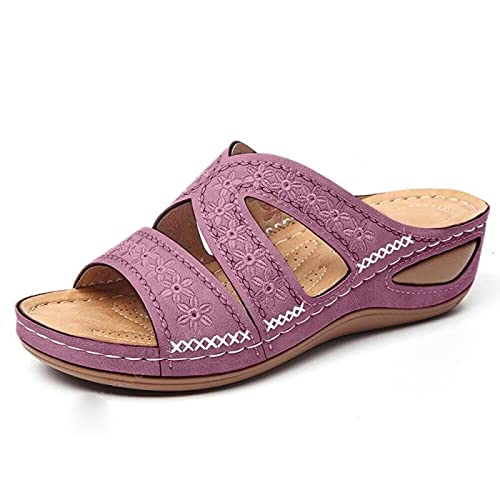 beiousalie Orthopedic Sandals for Women,Arch Support Anti-Slip Summer Sandal Beach Bohemia Comfortable Platform Outdoor Flats Shoes2