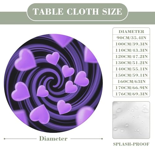 Nappe de table ronde élastique lavable 170 cm spandex violet - 3