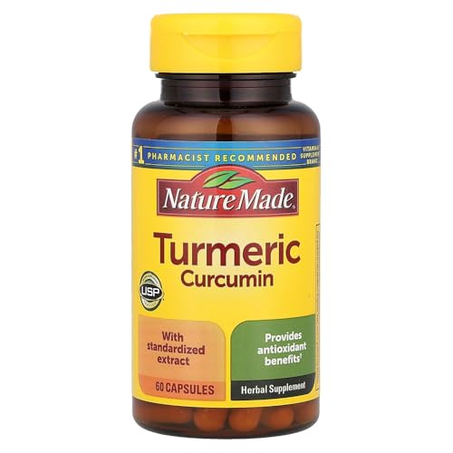 Turmeric 500 mg Capsules, 60 Count for Antioxidant Support
