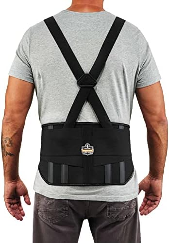 Ergodyne - 11103 ProFlex 1600 Back Support Brace, 9" Extended Support, High Cut Front For Mobility, Medium,Black