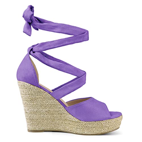 Espadrilles compensées violettes Allegra K 40.5 pour marcher sans douleur