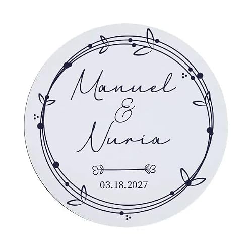 Posavasos Personalizados para Boda con Nombres y Fecha, Diseño Circular, Regalo para Invitados, Regalo de Boda, Novios, Pareja. Pack de 4 Unidades (Descuento por cantidad) Posavasos Personalizados para Boda con Nombres y Fecha, Diseño Circular, Regalo para Invitados, Regalo de Boda, Novios, Pareja. Pack de 4 Unidades (Descuento por cantidad)