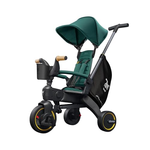 Doona Liki Trike S5, Racing Green - 5-in-1 Compact, Foldable Tricycle - Suitable for Toddlers 10 to 36 Months