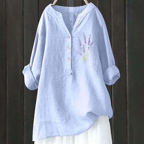 Linen Clothes for Women Linen Clothes for Women Down Blouses Tops Black Button Up Shirt Top Long3