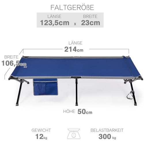 EVER ADVANCED Feldbett Klappbar XXL 300KG Belastbar Klappbett Groß & Breit 214cm x106cm Stabiles Campingbett für Camping Reisen Indoor Outdoor Strand und Garten – Bild 5