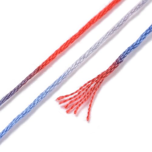 Image of FASHEWELRY 10 Skeins Embroidery Floss Friendship Bracelet String Threads 6-Ply 0.5mm Royal Blue Cross Stitch Embroidery Thread for Sewing Bracelet Making Stitching Crafts