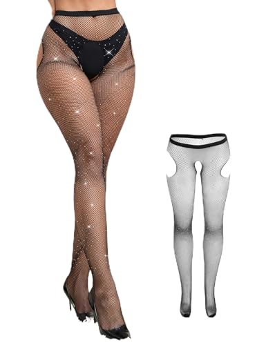Image of ohyeahlady Fishnet Suspender Stocking High Waist Plus Size Tights High Lace Tight Pantyhose for Women XS-5XL