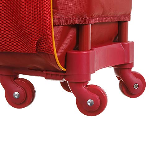 Mala Escolar G com 4 Rodinhas - 360 A Bela e A Fera Laço, DERMIWIL, 37313, Vermelho e Rosa