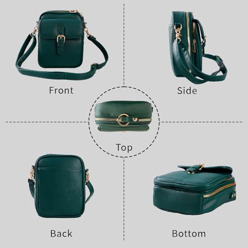 Image of Leather Crossbody Bag for Women,Anti-Theft Messenger Bag with Large Capacity,Built-in Purse Card Slots Shoulder Sling Bag