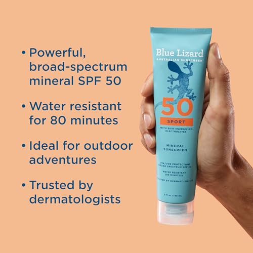 Blue Lizard Sport Mineral SPF 50 Lotion, Ideal for Athletes, 100% Mineral Sunscreen Actives, Fragrance-Free, Paraben-Free, Vegan, 5 fl oz - Image 3