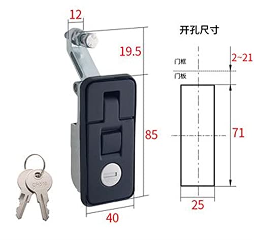 Serrure à levier MS6018 noire pour armoire industrielle et caravane - 3
